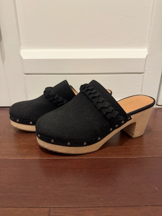J. Crew Shoes - J. Crew Black Braided Clog Heels